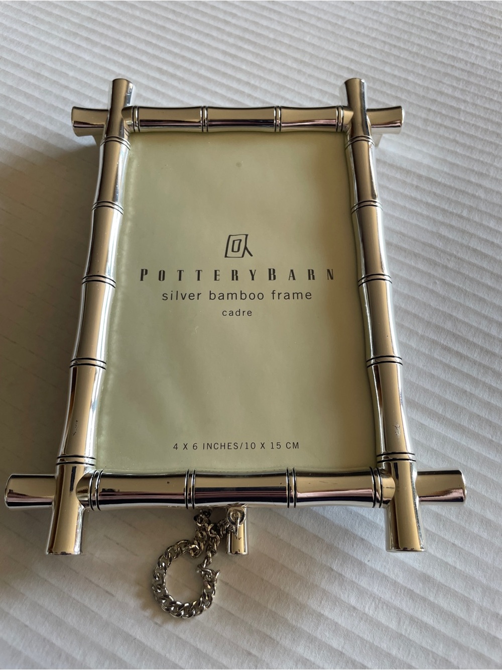 Pottery Barn Silver Bamboo 4x6 Picture Frame